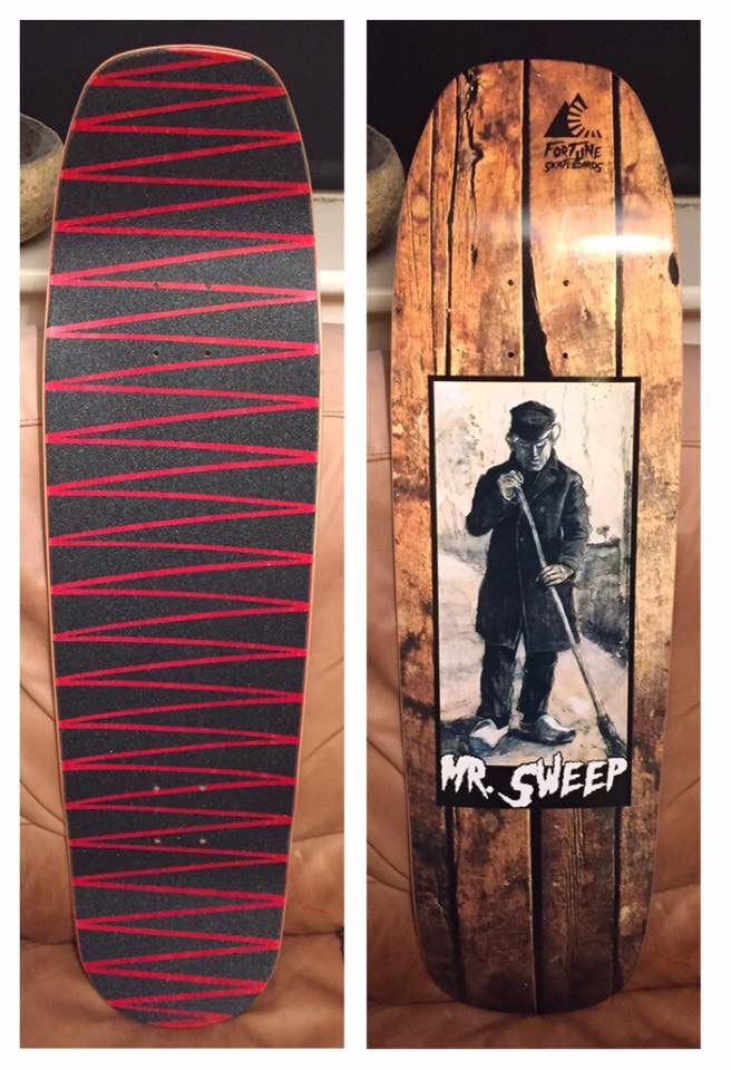 Custom skateboard deck on the shovel shape 9.0 for Mr.Sweep - Custom Printed Skateboard