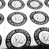 16 x 4.5 cm Mini Deck Shape UV Cured Custom Sticker from as low as 0.27p ea (Single design)