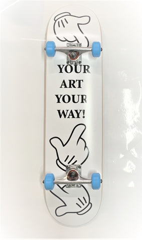 8.0 Custom Skateboard, fully assembled with wheel colour options